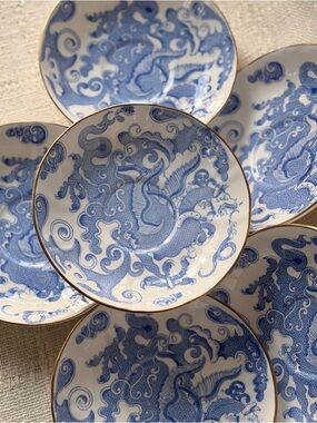 Vintage Royal Worcester Blue Dragon Saucer plate 6